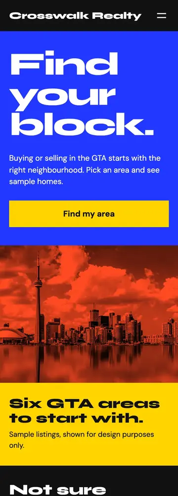 Crosswalk Realty, Neighbourhood poster, mobile home page